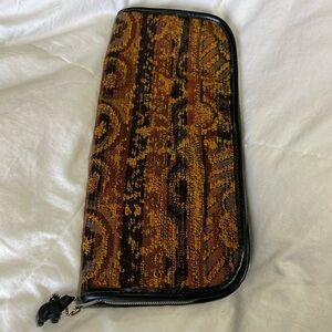 VINTAGE | 1970’s | Tapastry | Copper/Black/Brown |Knitting Needles |Zipper |Case